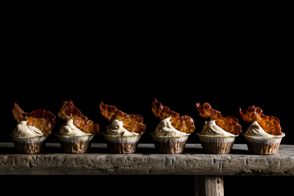 Banan, peanutbutter og bacon muffins